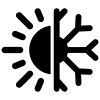 heating, cooling, air conditioning icon, snow, sun